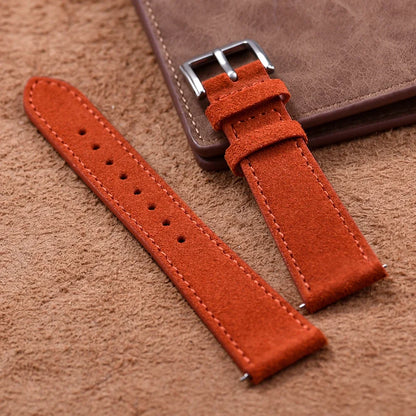 Vintage Suede Leather Watch Band – Quick Release 18/19/20/22mm for Men & Women