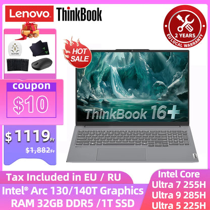 Lenovo ThinkBook 16+ Laptop – Intel Arc 140T, 32GB DDR5, 1TB SSD, 3.2K 165Hz