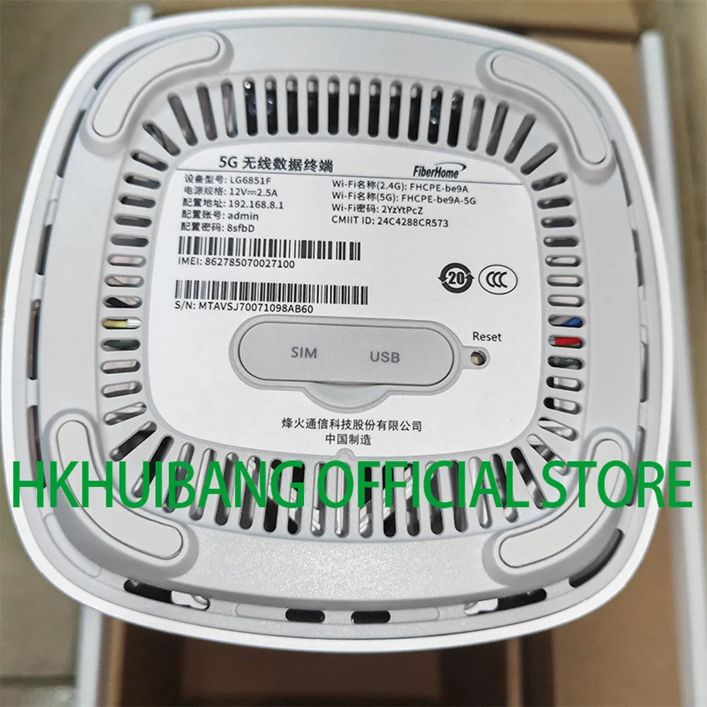 FiberHome LG6851F 5G CPE Pro WiFi 7 Router | BE7200 | Dual 2.5G LAN | 5G/4G LTE | NFC | SIM Card