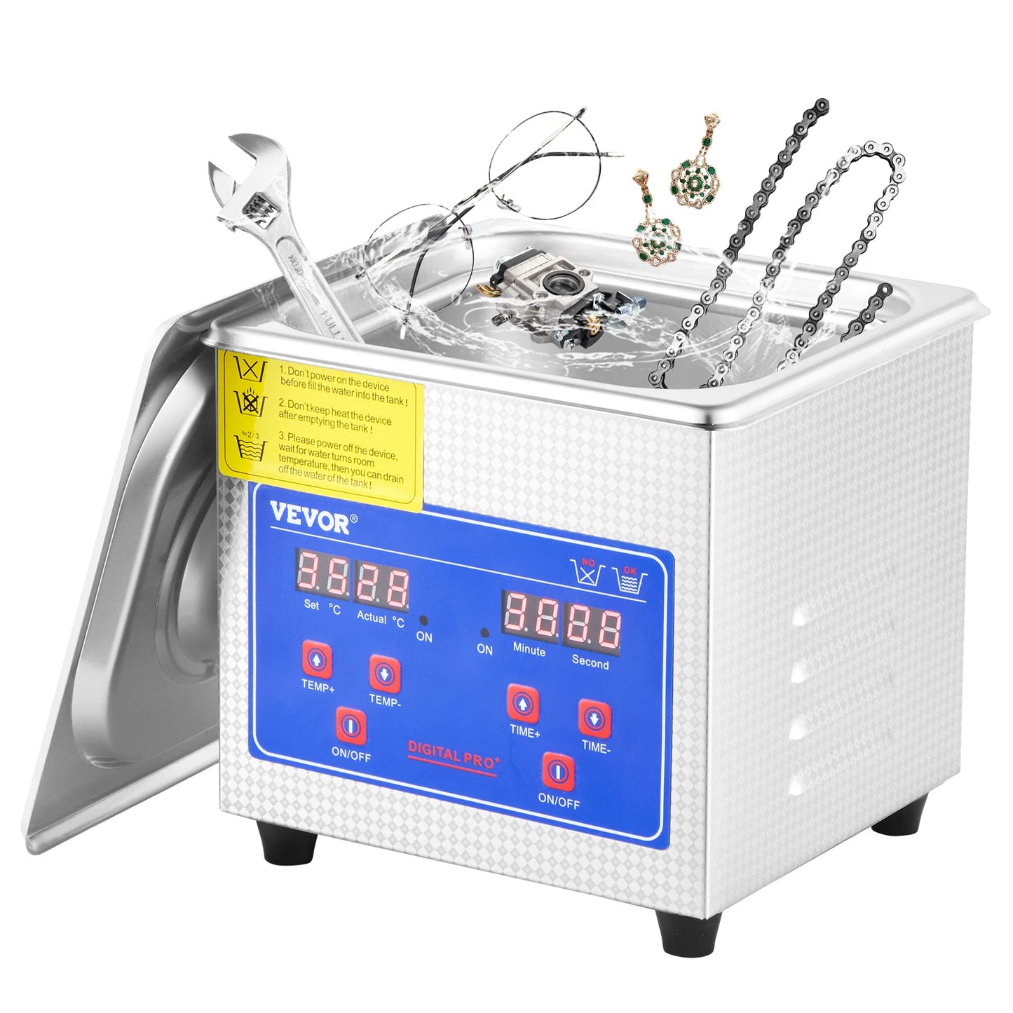 SucceBuy 1.3L Ultrasonic Cleaner with Digital Timer – Jewelry, Glasses & Home Appliances