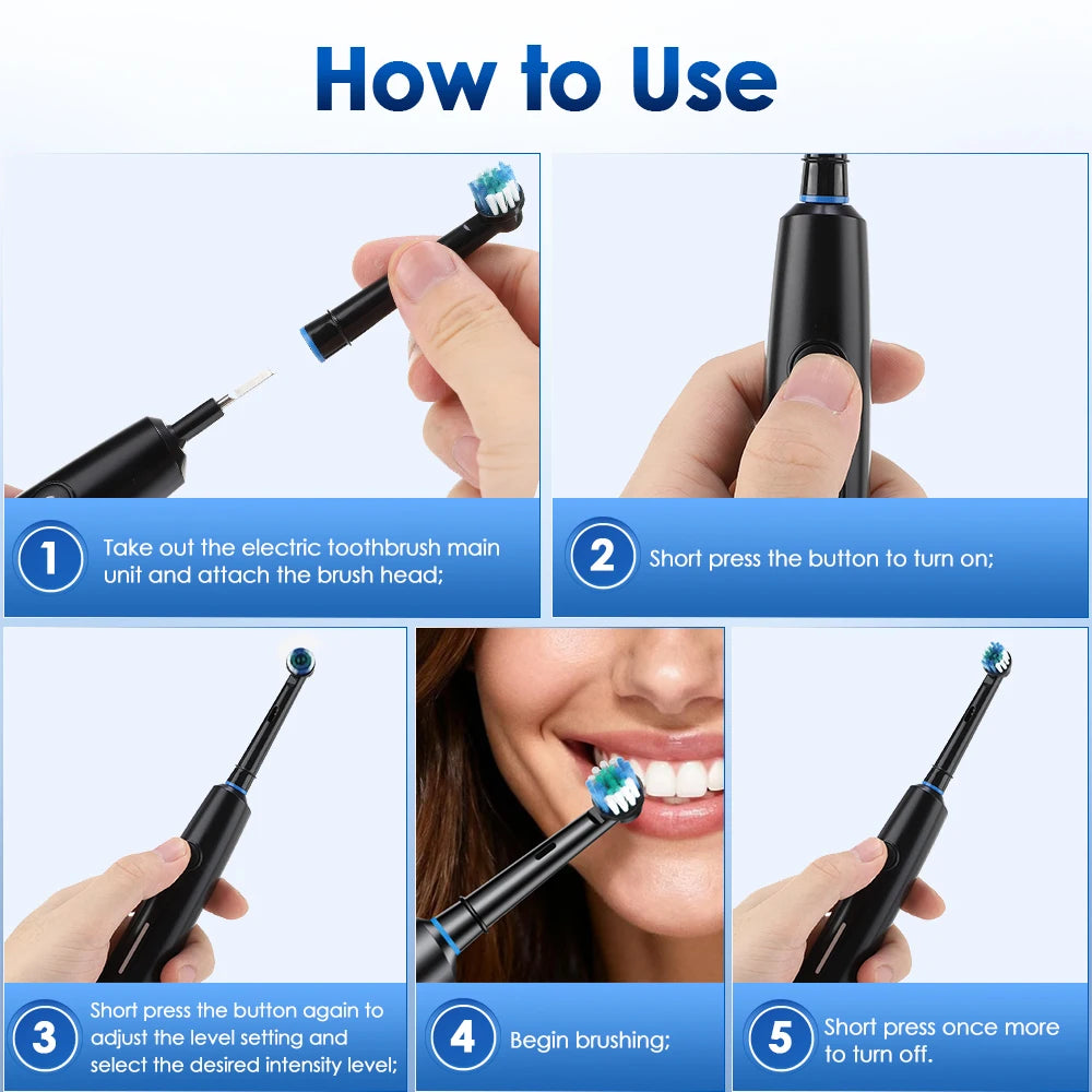 Sonic Rechargeable Electric Toothbrush – 5 Modes, 4 Brush Heads, Waterproof