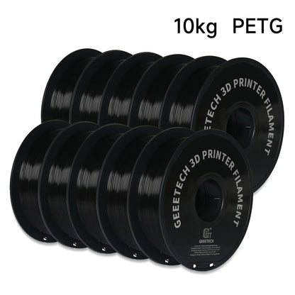 Geeetech PETG Filament – 10 Rolls x 1KG, 1.75mm, Vacuum Packed, for FDM 3D Printers