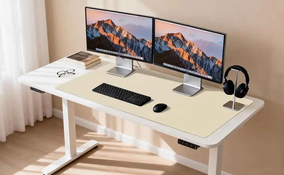 YSAGi PU Leather Desk Pad – Non-Slip, 5 Colors, 6 Sizes (60x30 to 120x50 cm)