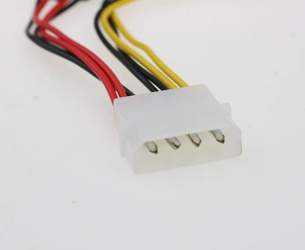 4-Pin Molex to 3-Pin Fan Power Cable Adapter – 12V PC Case & CPU Cooling Fan Connector (2-Pack)