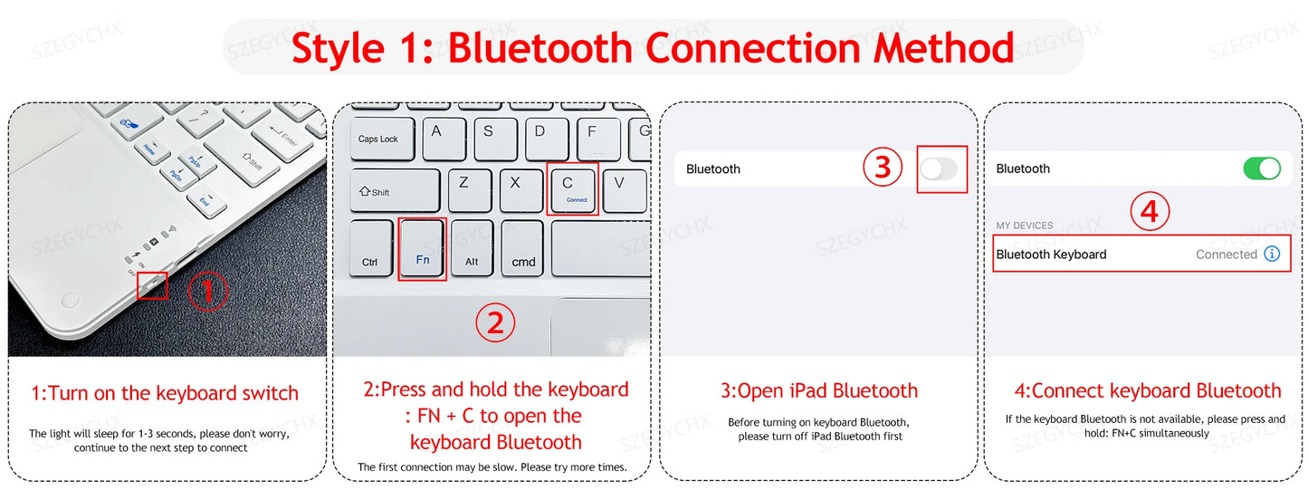 Bluetooth Keyboard & Mouse Case for iPad – Pro, Air, 10th Gen, Mini