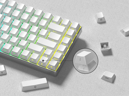 Cherry Profile PBT Keycaps 133+ Keys – White Side-Printed Shine-Through for MX Switches
