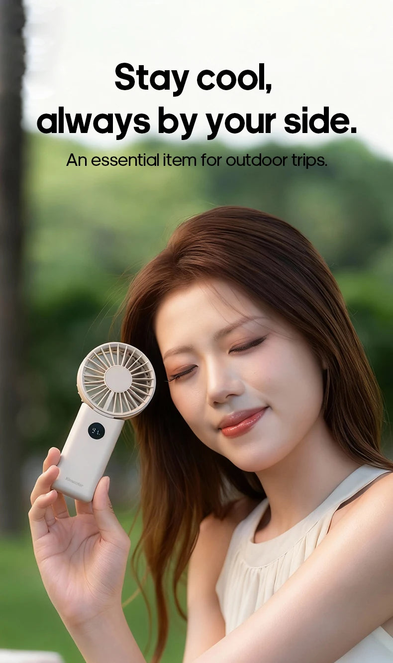 Kinscoter Portable Folding Fan 1800mAh | 4 Speeds | LED Display | Desktop & Handheld | CE