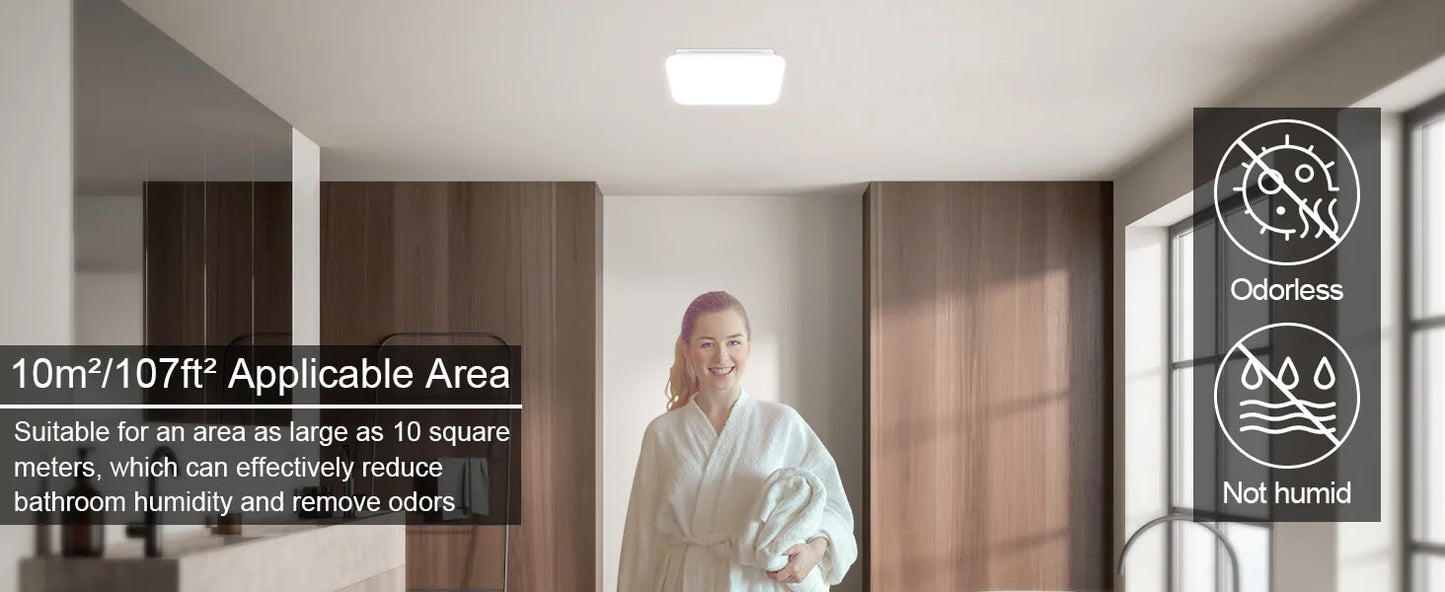 Bathroom Exhaust Fan with LED Light 110 CFM – 3 Color Temps, 1000LM, Ultra Quiet 2.5 Sones