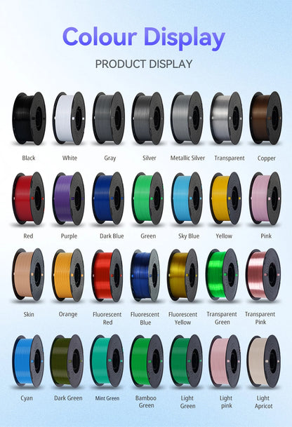 KINGROON 10KG 3D Printer Filament Bundle – PLA & PETG, 1.75mm Mixed Colors
