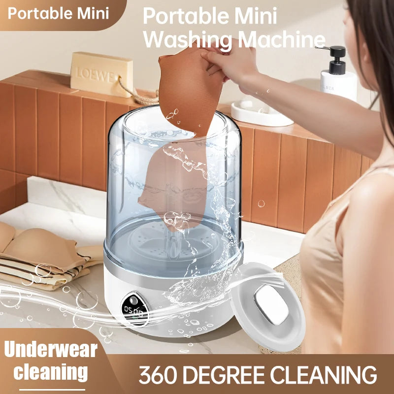 Mi Portable Mini Washing Machine 1.5L — Wireless Underwear & Socks Cleaner, LED Laundry Bucket