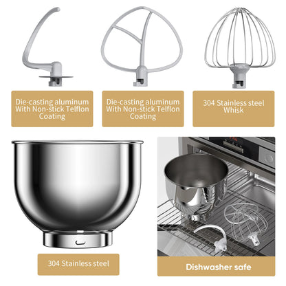 BioloMix BM602E 1200W Stand Mixer – OLED Screen, 11-Speed DC Motor, 5L Bowl