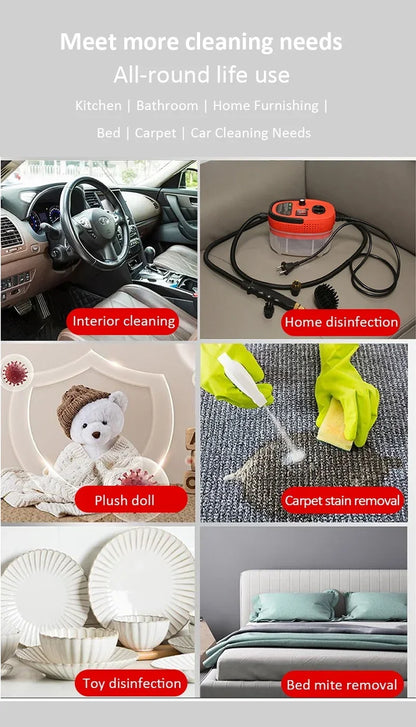 2500W Steam Cleaner 1200ml – High Temperature Pressure Washer for AC, Kitchen Hood & Car 220V