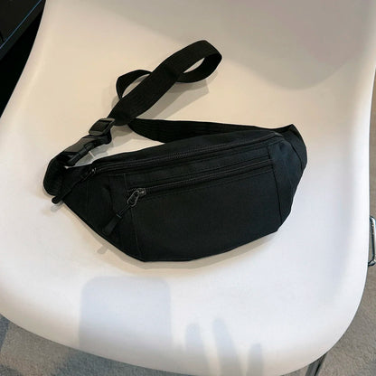 Large Nylon Fanny Pack – Crossbody Waist Bag for Sports & Travel
