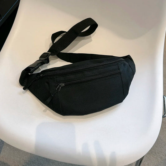 Large Nylon Fanny Pack – Crossbody Waist Bag for Sports & Travel