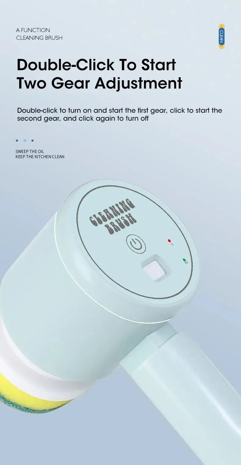 Electric Cleaning Brush | Multifunctional Rotary Scrubber for Kitchen, Bathroom & Balcony