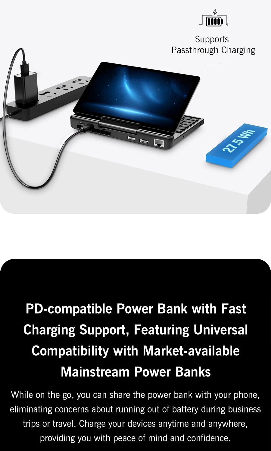 GPD MicroPC 2 – 7" Mini Laptop, Intel i3 N300, 16GB DDR5, 512GB SSD, Windows 11