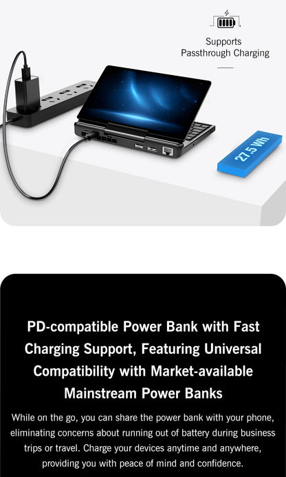 GPD MicroPC 2 – 7" Mini Laptop, Intel i3 N300, 16GB DDR5, 512GB SSD, Windows 11