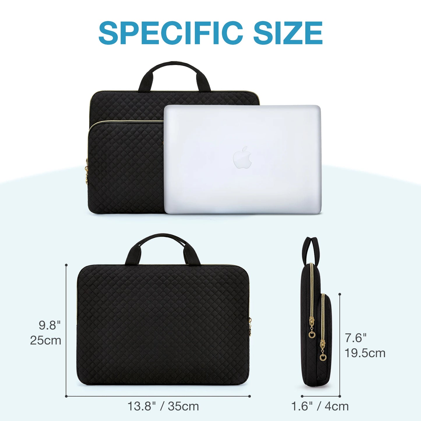 BAGSMART Laptop Handbag & Sleeve 13.3"–15.6" — Shoulder Briefcase for Women, MacBook Air/Pro
