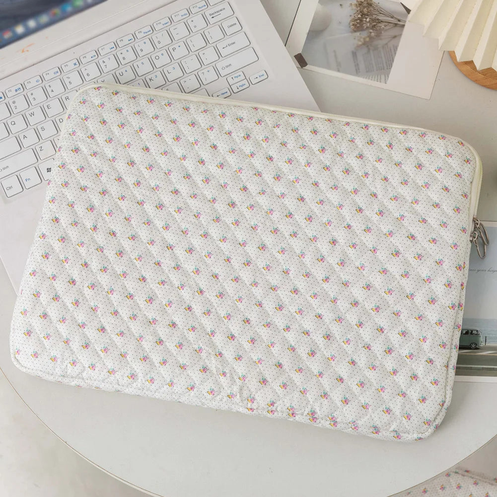 Coquette Floral Laptop Sleeve – 11"/13"/15", Cotton Liner, Carrying Case for Office