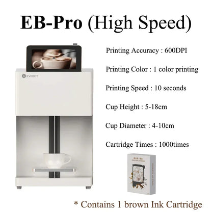 EVEBOT 3D Latte Art Coffee Printer – Automatic Beverage Food Selfie Printer, WiFi
