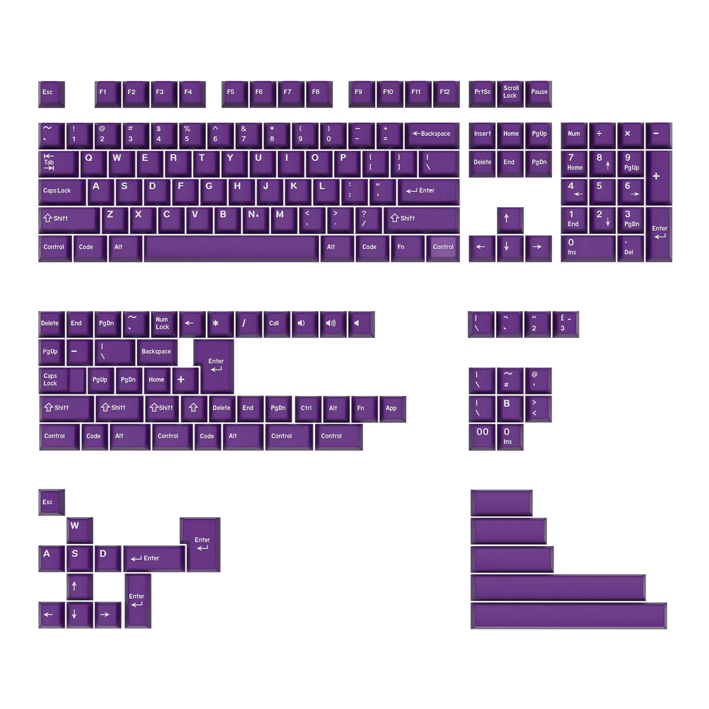 KBDiy Rome Set 174-Key Cherry Profile PBT Double Shot Keycaps – Jade Translucent for Mechanical Keyboards
