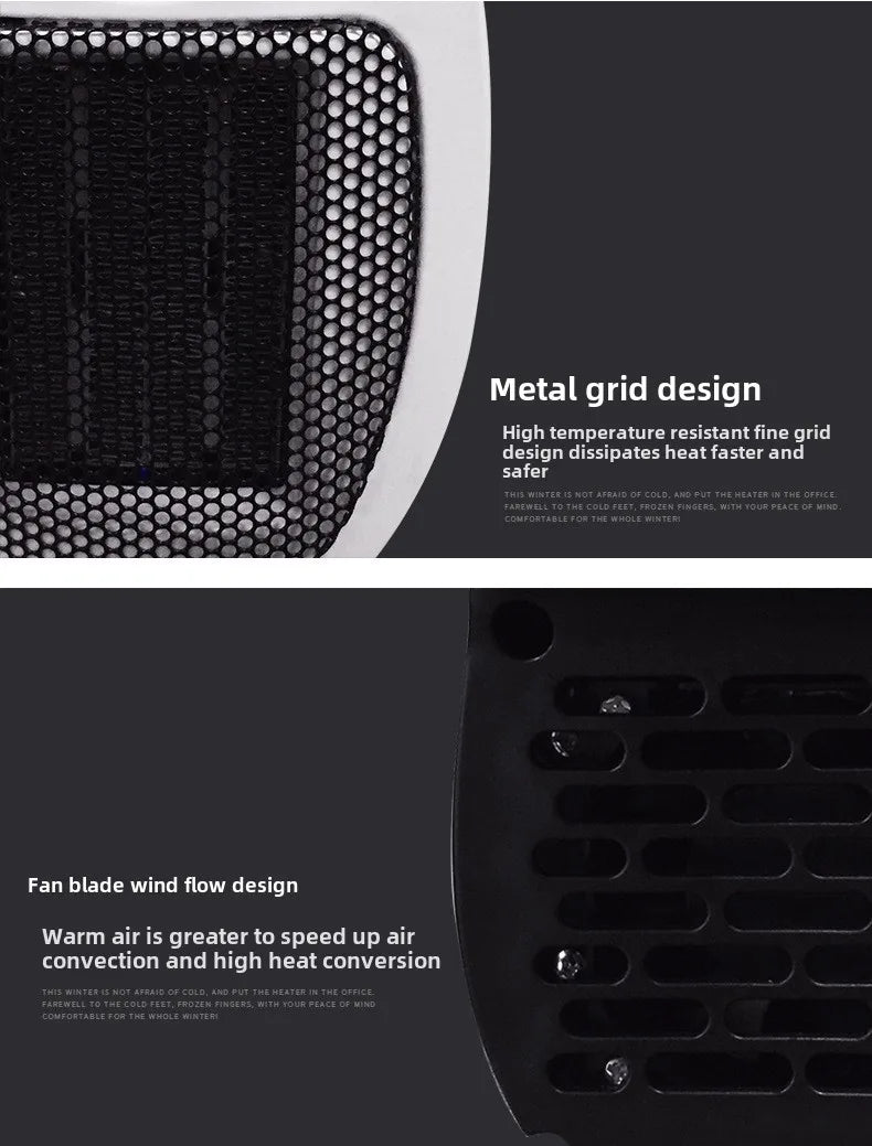 Eco Plug-In Electric Wall Heater — Energy Efficient, Low Noise, Portable Indoor Space Heater