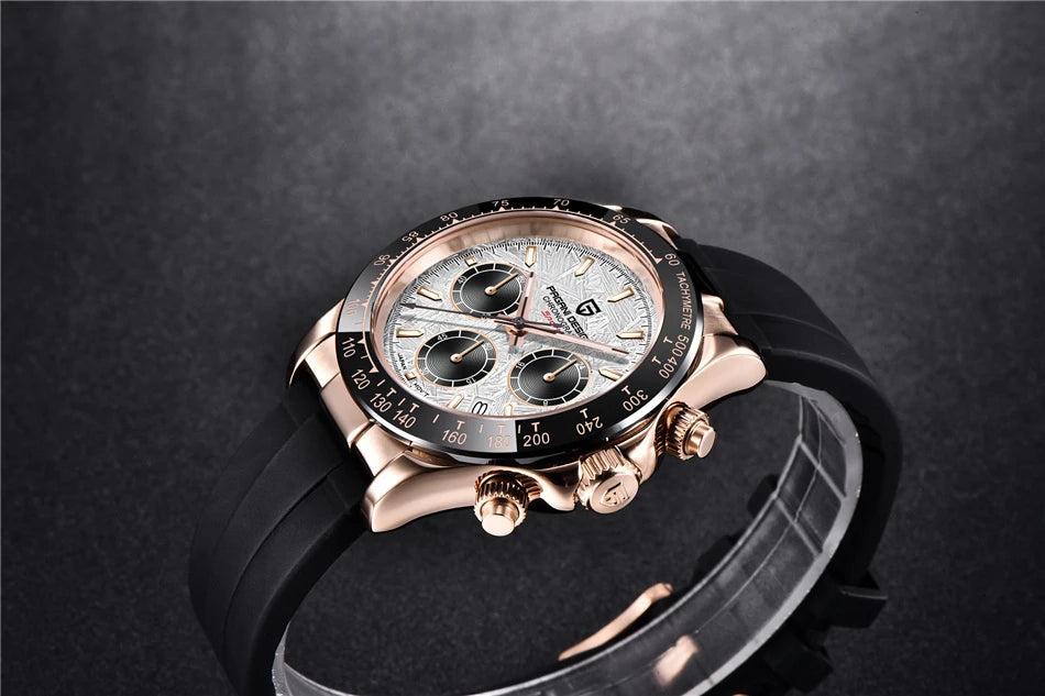PAGANI DESIGN Men's Luxury Chronograph Watch – 100M Waterproof, Quartz Sport Wristwatch, Gift