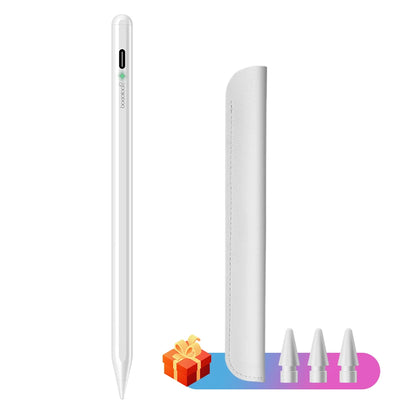 GOOJODOQ Bluetooth Stylus Pen for iPad | Apple Pencil 1 & 2 Compatible | Pro 11/12.9, Air 4/5, 2018–2023 | White / With Cover