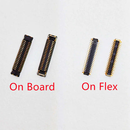 Pack of 10 LCD display FPC connectors for OPPO A15, A15S, Realme C11, C12, C15, Narzo 20/30 smartphones, compatible electronics components.