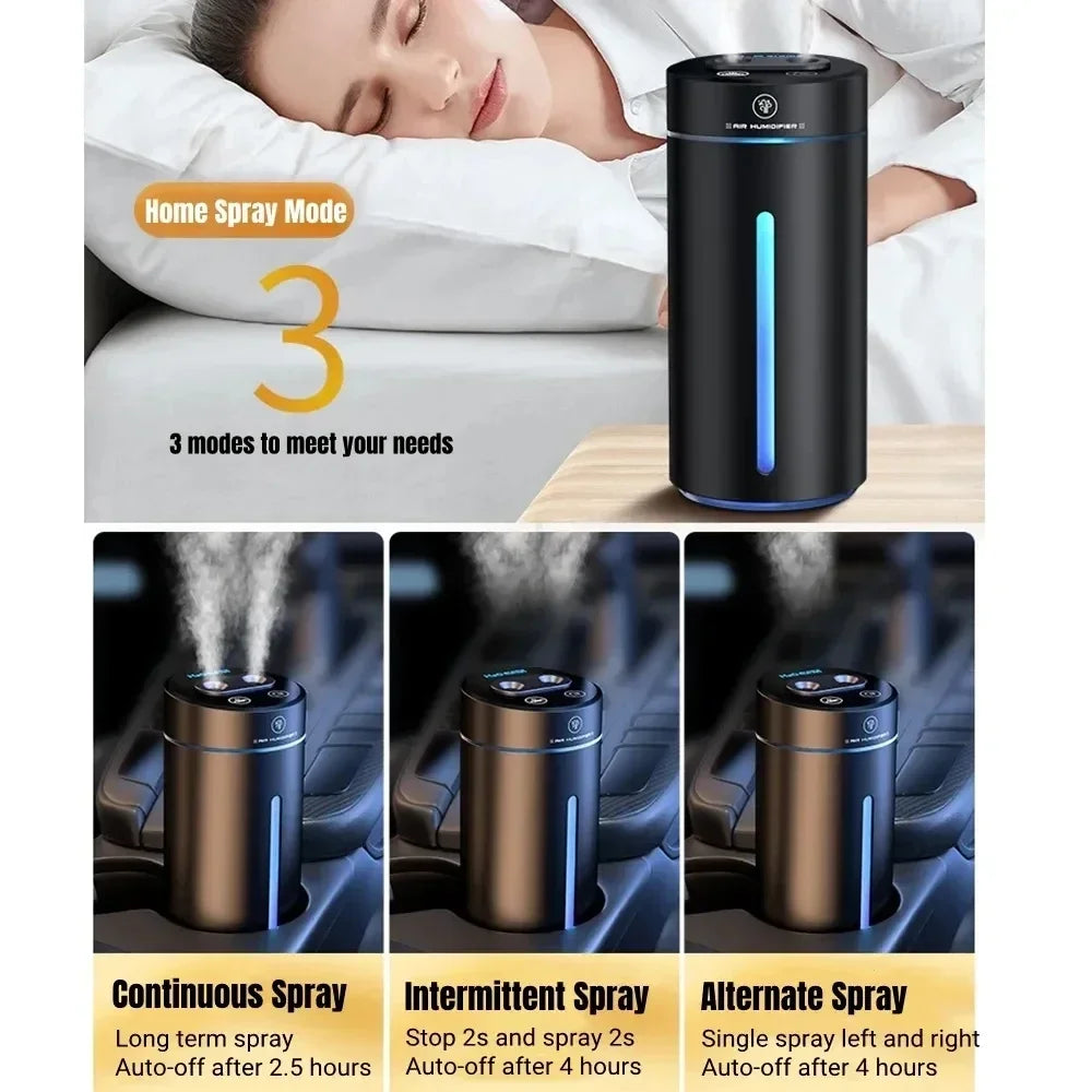 R.E.D. Shopping Zai Xiao 380ML double spray vehicle air humidifier with LED mood light and USB charging for home and car use