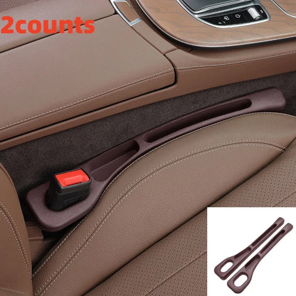 Car Seat Gap Filler Organizer | PU Waterproof Storage with Grooves for Phone & Keys (2pcs)