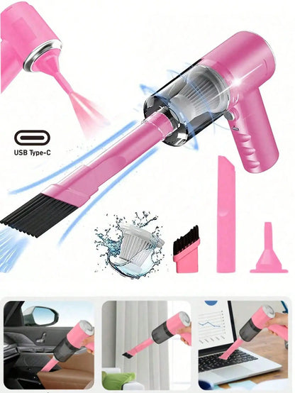 Cordless Handheld Vacuum Cleaner | Rechargeable, Multiple Nozzles for Car, Home, Pet Hair & Keyboard