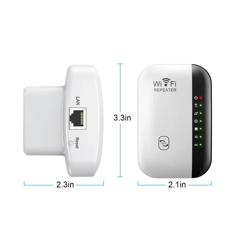 300Mbps WiFi Repeater & Range Extender – 2.4GHz 802.11N Signal Amplifier for Home
