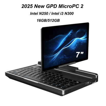 GPD MicroPC 2 – 7" Mini Laptop, Intel i3 N300, 16GB DDR5, 512GB SSD, Windows 11