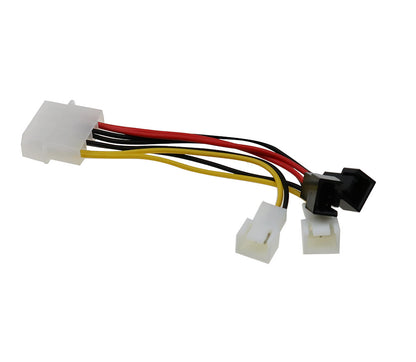 2pc 4-Pin Molex to 3-Pin Fan Power Adapter Cable — 12V CPU & PC Case Fan