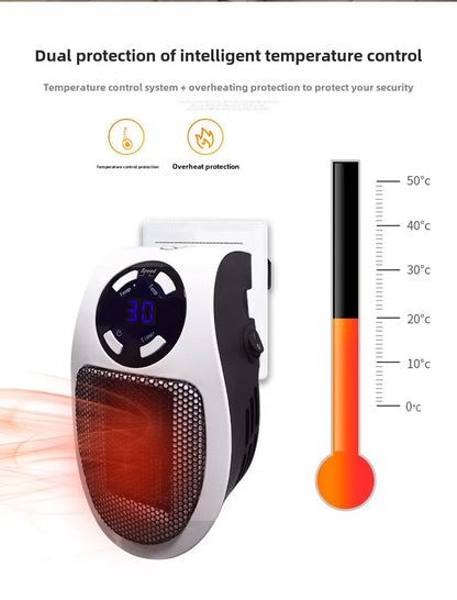 Eco Plug-In Electric Wall Heater — Energy Efficient, Low Noise, Portable Indoor Space Heater