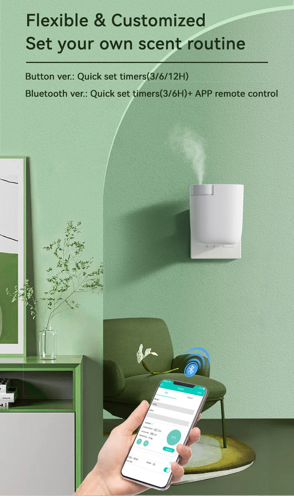 PDQ Plug-In Waterless Aroma Diffuser – Bluetooth Essential Oil Scent Machine