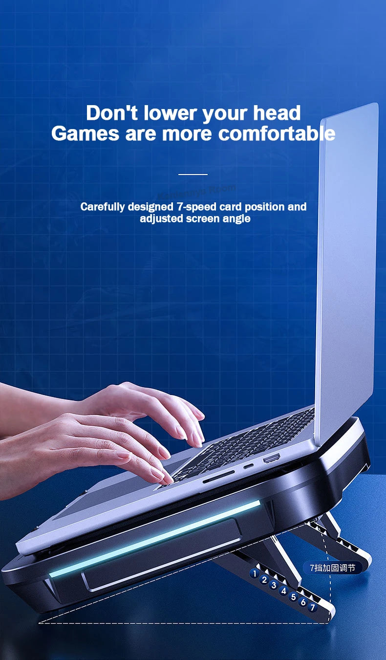 FL08 Laptop Cooling Pad – Powerful Adjustable Fan, Strong Airflow, Gaming Cooling Stand | AU/EU/UK/US Plug