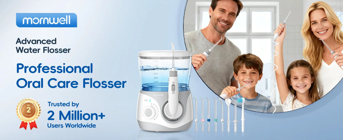 Home Water Flosser 600ml | 10 Pressure Settings | 6 Nozzles | EU Plug | Professional Oral Irrigator