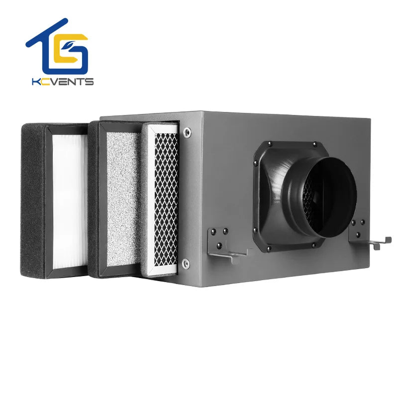 3-Layer Purification Filter Box with HEPA & Carbon Filter – 4"/6"/8"