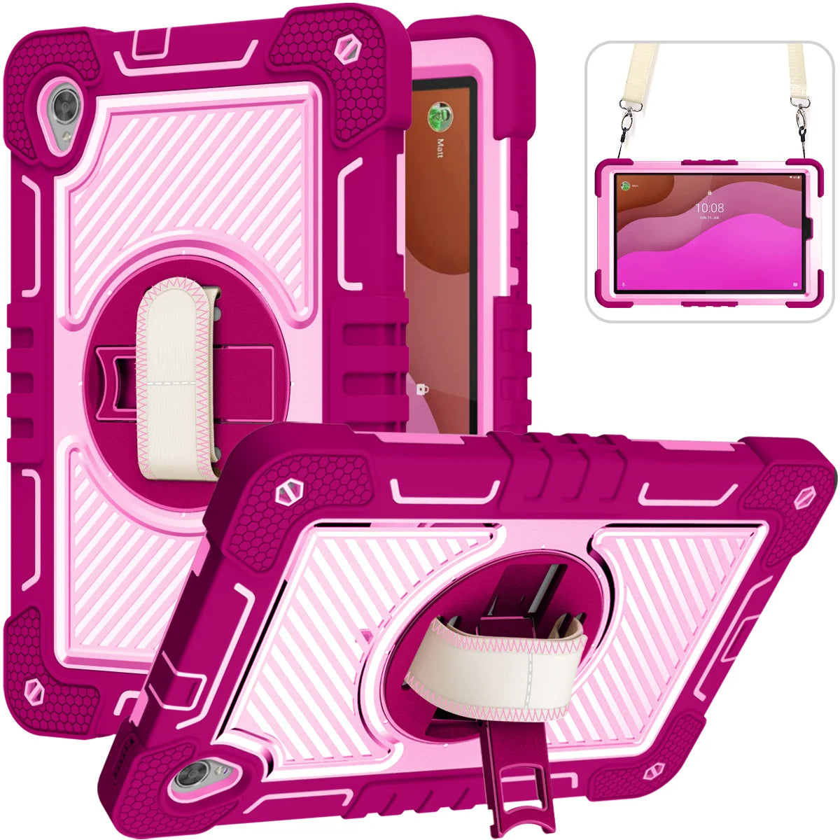 360 Rotating Kids Case for Lenovo Tab M10 HD Gen2 TB-X306 – Shockproof, Kickstand, Shoulder Strap