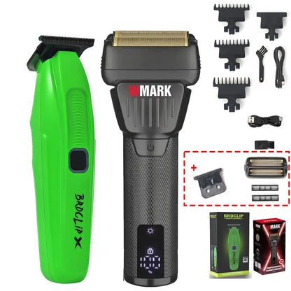 WMARK Men's Professional Electric Hair Clipper & Shaver Set – 9000RPM, 2000mAh, Wet/Dry, Salon Use