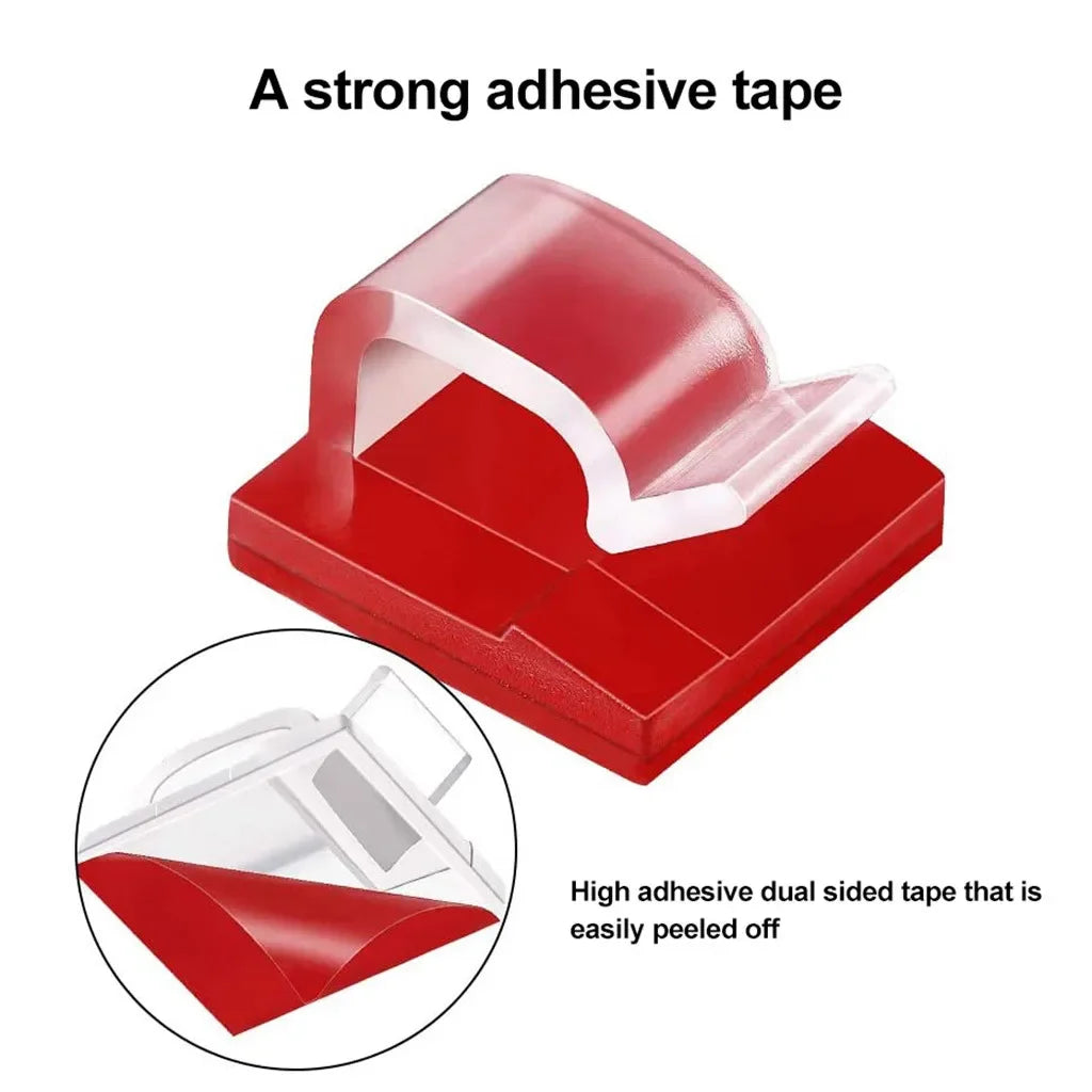 Cable Organizer Clips | Adhesive Wire Winder & USB Cable Management for Desk, Home & Office (10/20/50pcs)