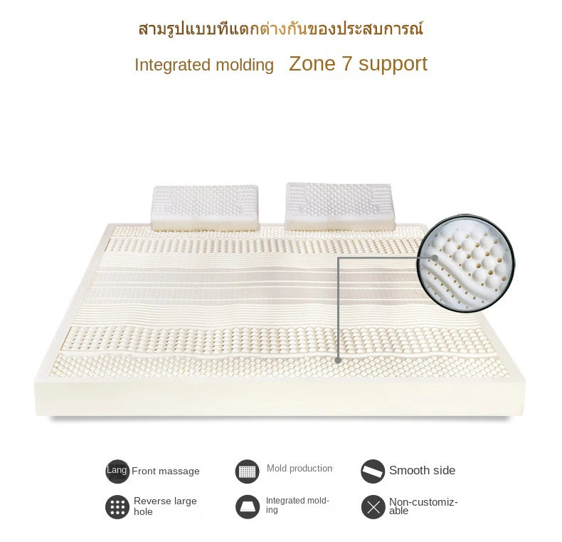 Soft 10cm natural latex mattress from Thailand, made of rubber, with a cushioned surface in 1.2-1.8m width, suitable for comfortable furniture.