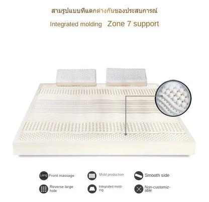 Soft 10cm natural latex mattress from Thailand, made of rubber, with a cushioned surface in 1.2-1.8m width, suitable for comfortable furniture.