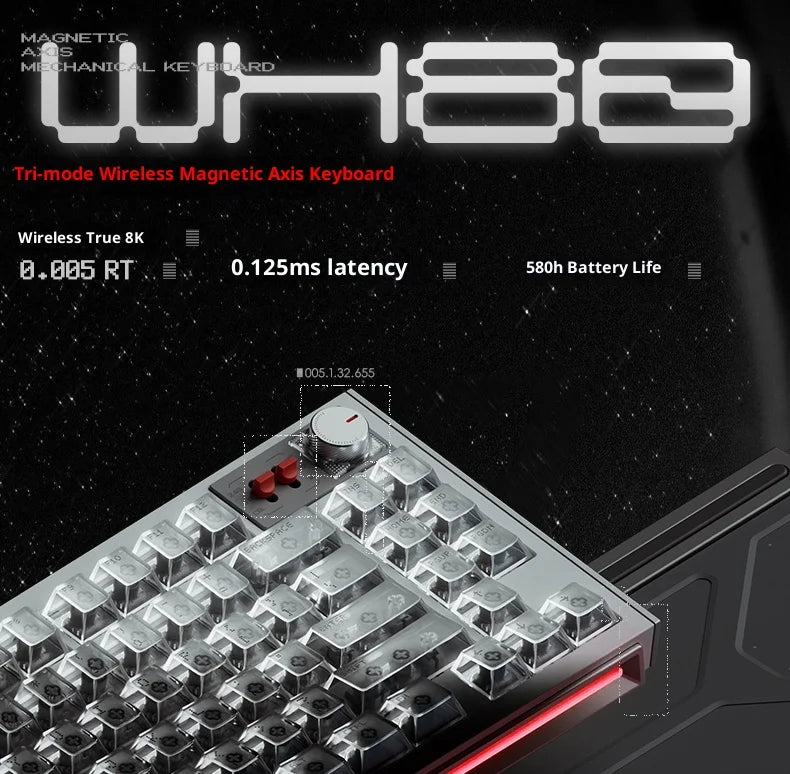 NuPhy WH80 HE Gaming Keyboard | Hall Effect | Rapid Trigger | DKS SOCD | 2.4G BT Wireless
