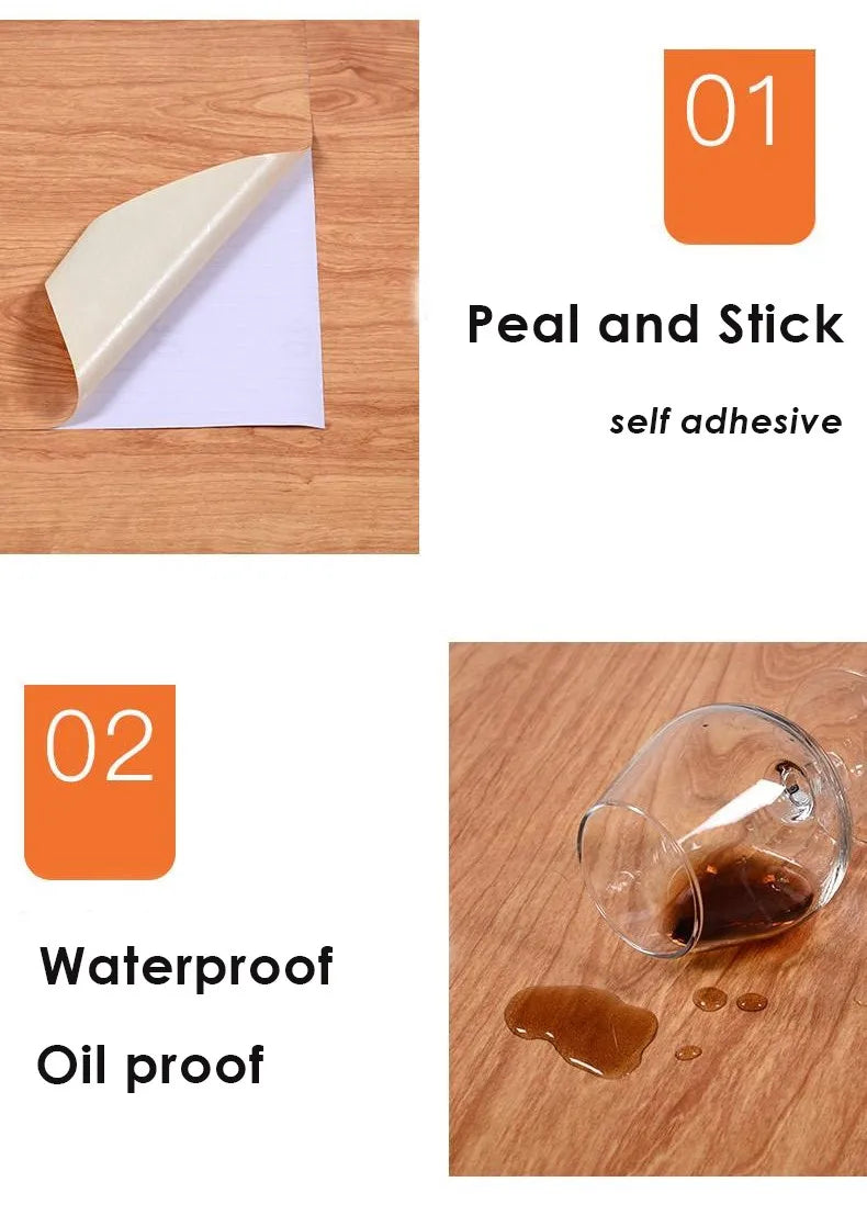 Self-Adhesive Waterproof Wood Effect Wallpaper Roll – PVC Vinyl