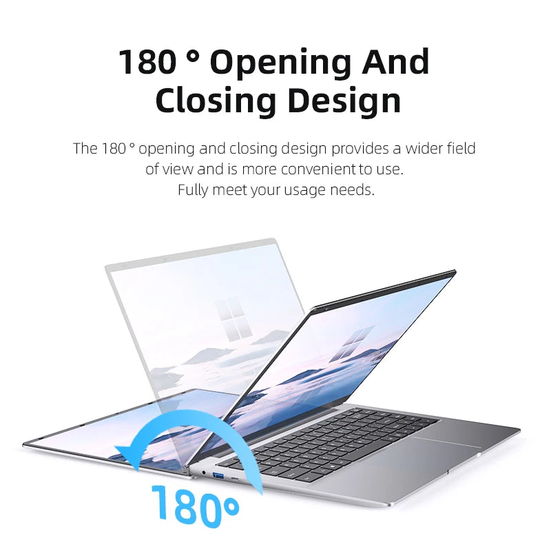 14.1" Ultra Slim Laptop – Intel Atom A3950, Up to 12GB RAM, Up to 2TB SSD, Win 11