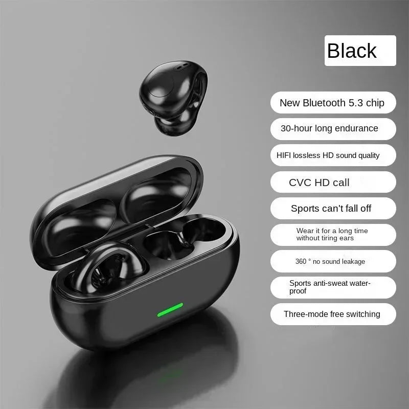 R.E.D. Shopping T75 Bone Conduction headphones with Bluetooth 5.3, HiFi sound, and waterproof design, shown on a white background.