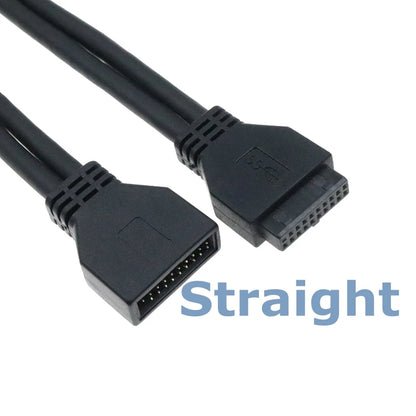 90° USB 3.0 Front Panel Extension Cable – 20-Pin / 19-Pin Elbow Adapter, 0.2m
